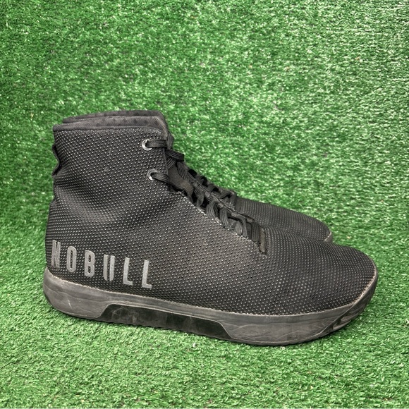 NOBULL High Top Trainer Shoes Mens Size 11.5 Black Superfabric Gym Sneakers
